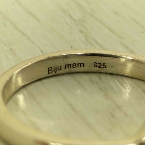 Biju mam silver925刻印 星 カーブデザイン リング レディース